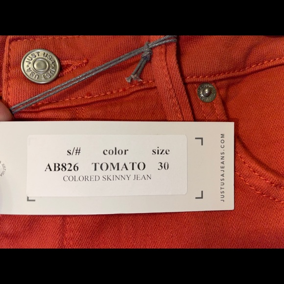 Just USA Rhea Skinny Jeans Red NWT Size 10 / 30 - Picture 2 of 6